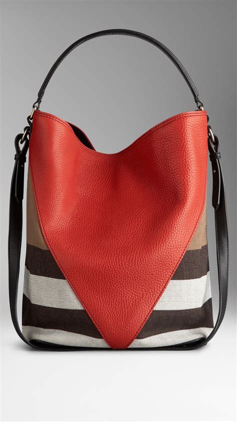 burberry red trim hobo purses|Burberry purses for women.